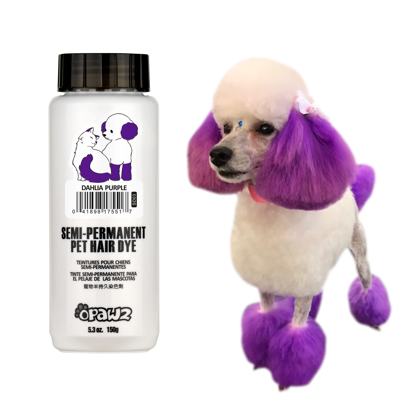 Amazon.com : OPAWZ Semi-Permanent Dog Hair Dye, Food-Grade Pigment Dog Dye,  Non-Toxic Pet Hair Dye for Dogs, Cats and All Pets Can be Bathed (Dahlia  Purple) : Pet Supplies